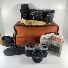 Asahi Pentax K1000 Film Camera with SMC Pentax-M 1:2 50mm Lens, Bag New Strap