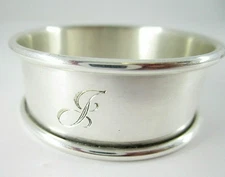 Vintage Web Sterling Silver Napkin Ring(s) "J" initial engraving -many available
