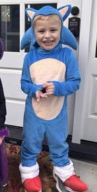 sonic 2 hedgehog costume With Air Filled Head. No tag but  child in Pic Is 4 1/2