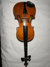 Vintage 200+ yrs German Strad Copy Violin w Hard Case, 2 Bows, Rosin, +4 Strings