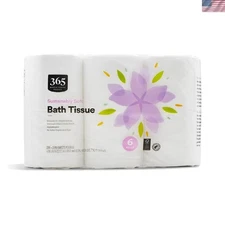 Hypoallergenic Bath Tissue - Soft, 100% Recycled Paper, 6 Rolls of 286 Sheets