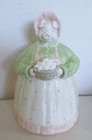 Fitz Floyd Pig Cookie Jar w/Basket of Eggs, Wearing Bonnet, Apron Vintage 1982 — photo 1