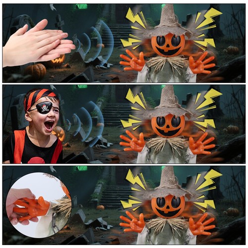 Animatronic Decorazioni Halloween - Fantasma Zucca da Passeggio 16" con Suono e... - Foto 4 di 8