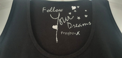 Women's T-Shirt  FROG BOX  Black Silver Sleeveless Size 38/40/42
