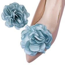 DELORIGIN 2 Pcs Rose Shoe Clips Removable Blue 75mm x x 15mm,