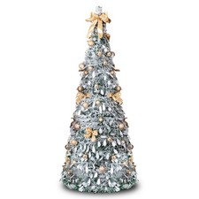 6 FT Snow Flocked Pre-lit Artificial Pop Up Christmas Tree with 100 Warm Lights