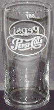 Vintage glass PEPSI COLA …say Pepsi slogan soda fountain in n-mint condition