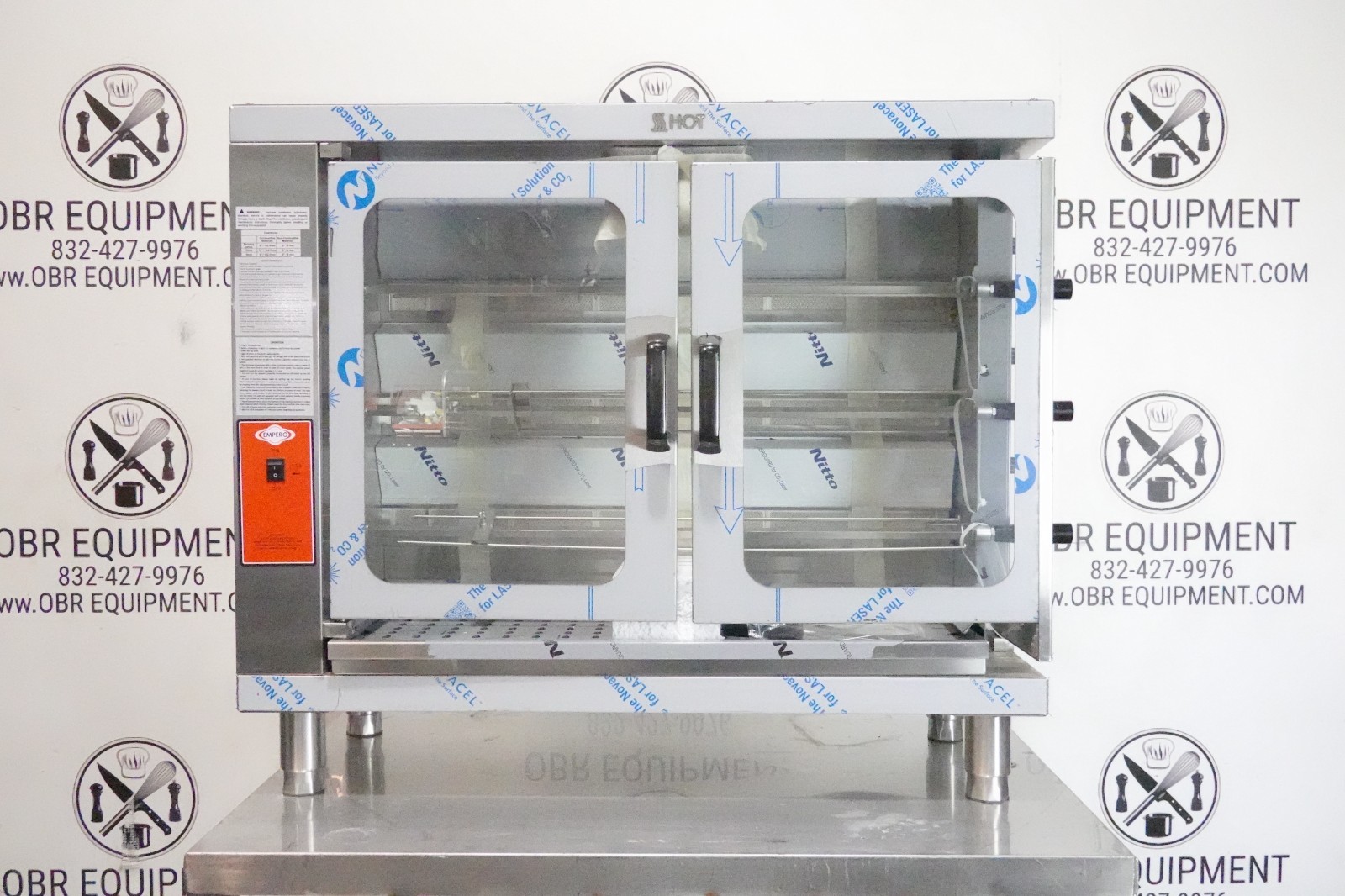 NEW EMPERO 3 ROLLER VERTICAL NATURAL GAS ROTISSERIE MODEL EMP.3EG-USA (CAPACITY