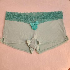 VTG Aerie SuperSoft Modal Lace Waist Shortie Boyshort Panty Size M Aqua