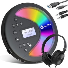 KLIM Discover with Headphones - Portable CD Player Walkman with Long-Lasting Bat