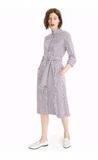 J Crew Red White Blue Striped Shirtdress Tie Waist Size 4