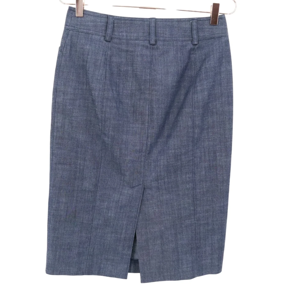 J. Falda Lápiz Crew Denim Mujer 2 Azul T Clásica Preppy Pulida Carrera Oficina Foto 3 de 4