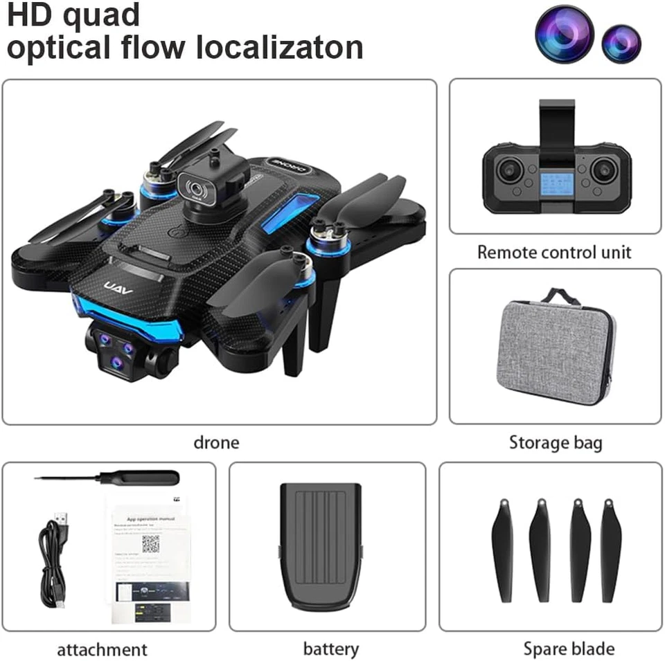 J18 Drone Con Macchina Fotografica per Adulti, RC Motore Senza Spazzole, Fornito - Immagine 2 di 4