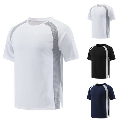 Für Fitnessstudio zum Laufen schnelltrocknendes T-Shirt Gym Workout Polyester Kurzarm