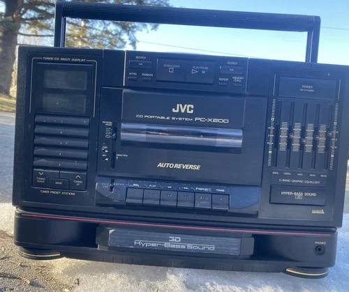 Vintage JVC PC-X200 boombox, No Speakers, For Parts
