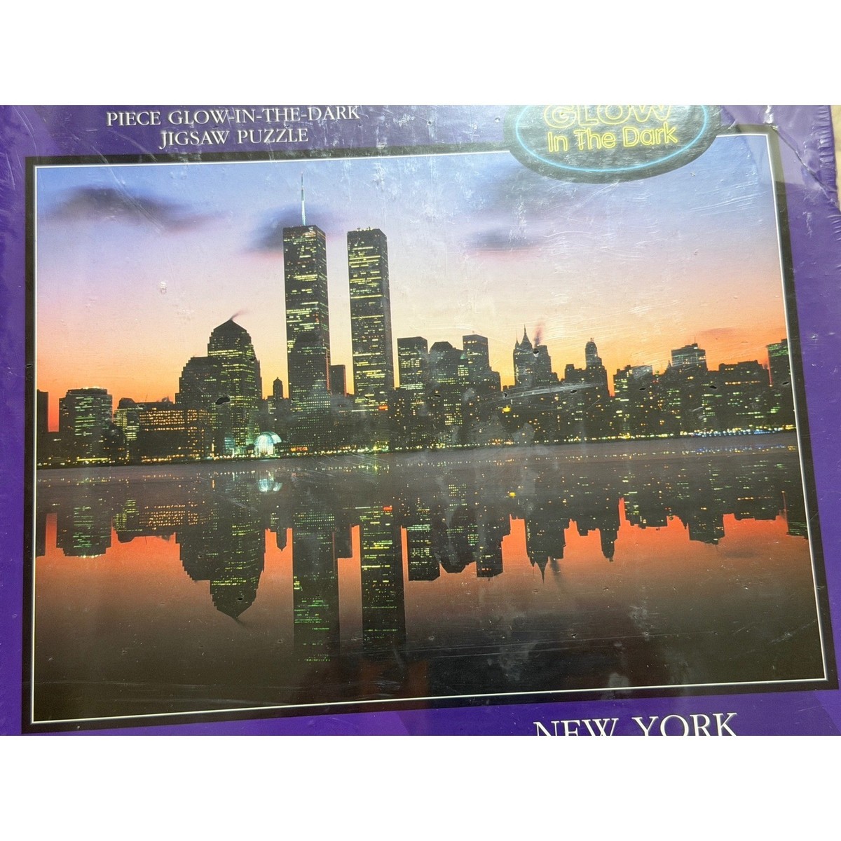 NEW YORK BY NIGHT 1000ピースジグソーパズル 希少 Jigsaw Puzzle 1000 pc New York by Night Twin Towers Glow in Dark