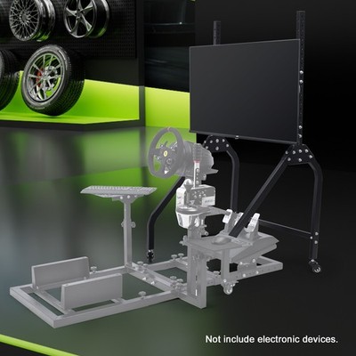 Hottoby Adjustable Monitor Stand With Locking Wheels For Any Racing Sim Cockpit