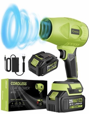 Saker Cordless Leaf Blower Portable with 2 - 21V Max Batteries High Power New