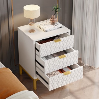 3-Drawer Nightstand, 25.8'' Tall Modern Bedside Table, Side End Table w/ Storage