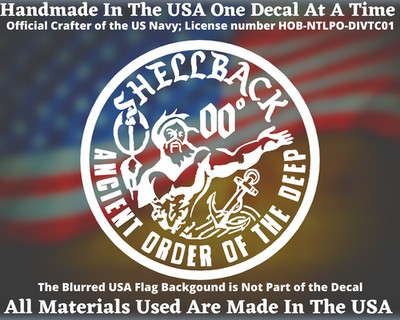 U.S. NAVY SHELLBACK ANCIENT ORDER OF THE DEEP VINYL DECAL GIFT FOR NAVY VETERAN
