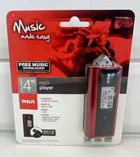 RCA 4GB USB Stick MP3 Music Player 30 Hour Play Red TH1814WM NOS Sealed