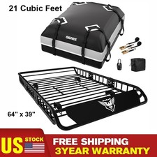 64 Roof Rack 200lbs Cargo Suv Top Luggage Carrier Basket Holder With Bag 64 Roof Rack 200lbs Cargo Suv Top Luggage Carrier Basket Holder With Bag