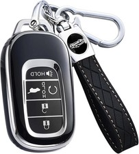 Key Fob Cover for Honda - Premium Soft TPU Shell Full Protection Case with Keych