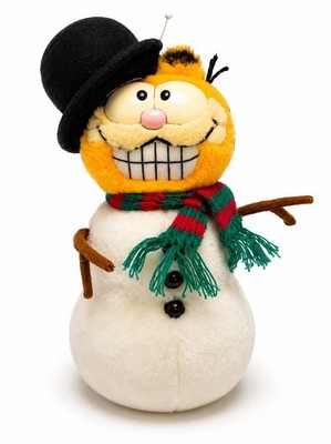 Vtg 1981 Dakin GARFIELD Snowman Plush Garfield w/ Christmas Red  Scarf 9 