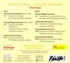 BACH CONCENTUS / EWALD DEMEYERE JOHANN BERNHARD BACH: OVERTURES; TELEMANN: OVERT