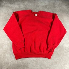 90 s Fruit of The Loom Raglan Red Blank Sweatshirt Made In USA Men s Large VTG