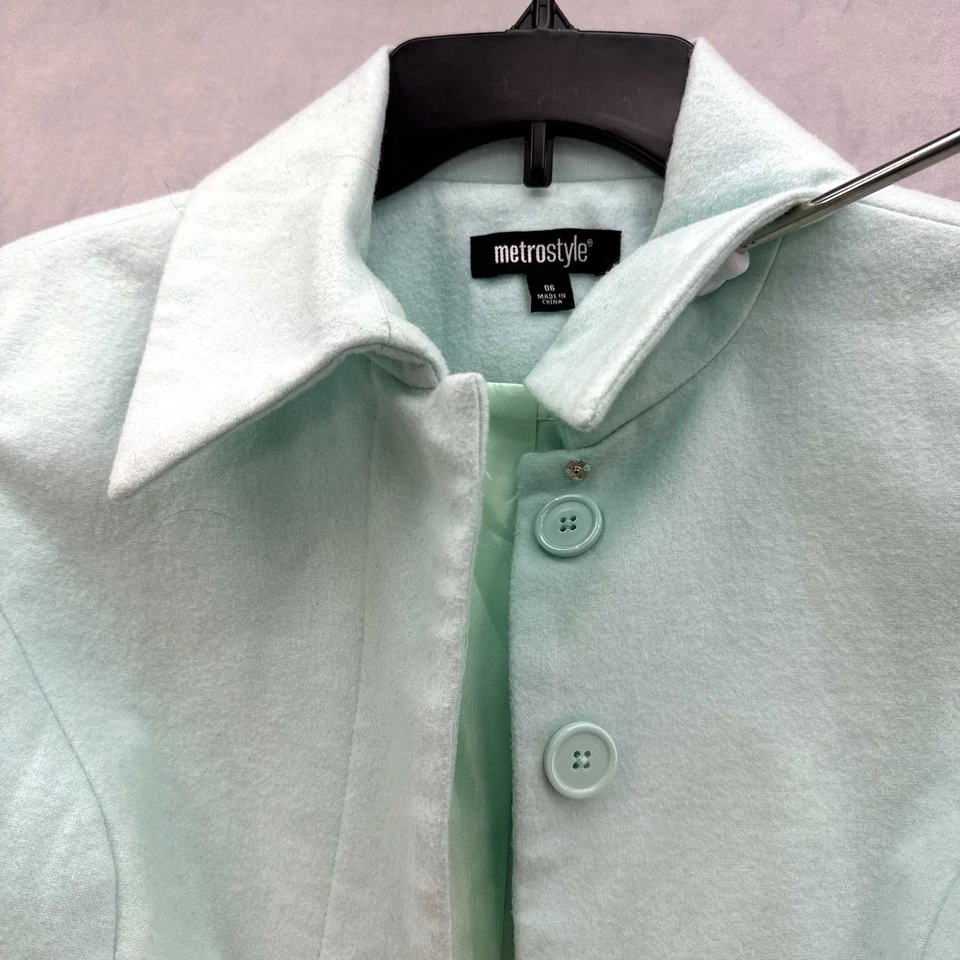 Chaqueta Blazer Para Mujer Verde Como Nueva Peplum Mezcla Lana Pastel Clásica Dinero Antiguo Talla 6 Foto 2 de 4