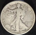 1917 S San Francisco Mint Mark On Reverse 50C Walking Liberty Half Dollar