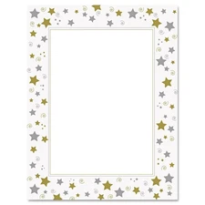 Stars  Swirls Design Paper, Letter Size, White, 40 Sheets