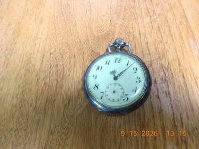 Ancre 15 Rubis  Pocket Watch for parts or repair 800 silver case