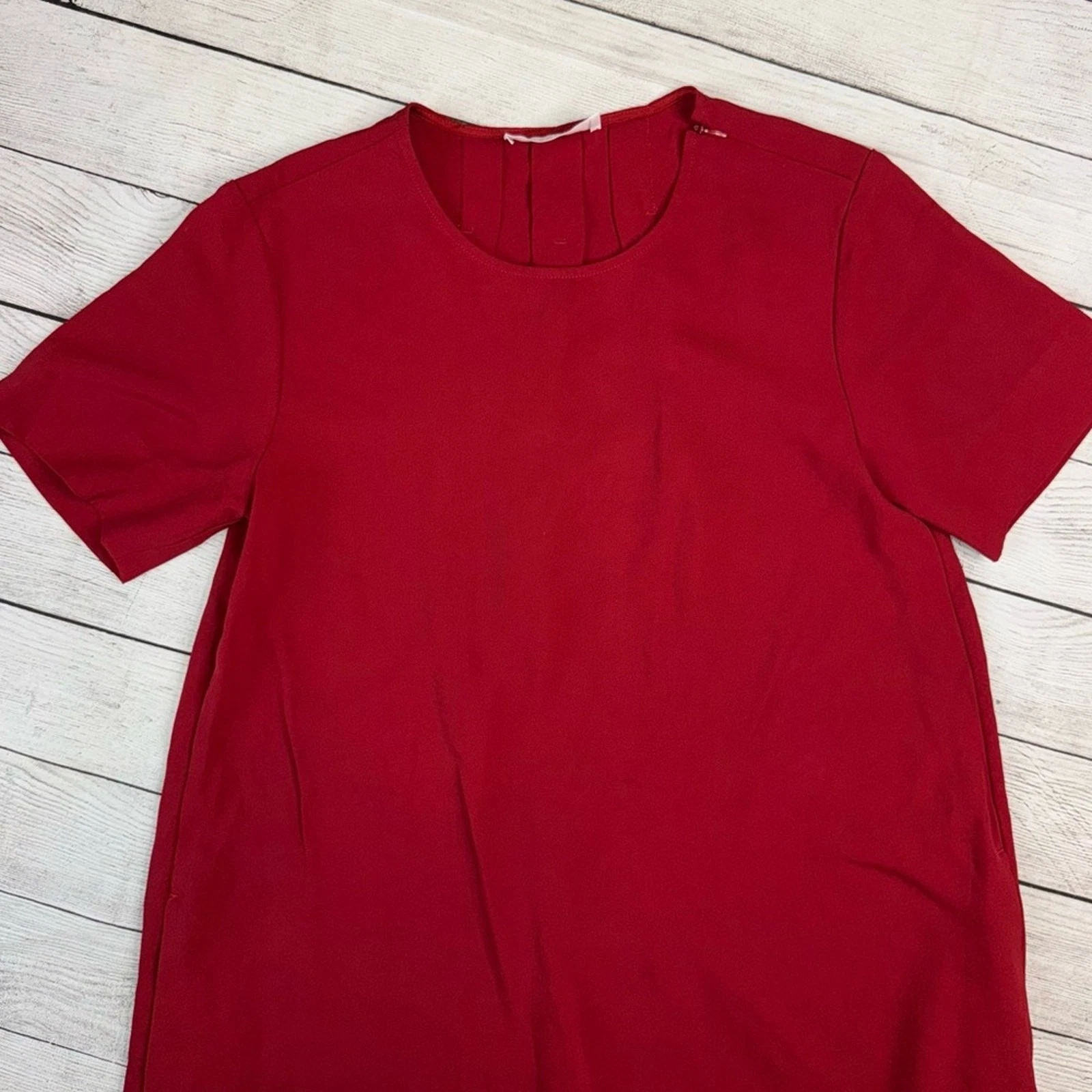 VETEMENTS Abito Everlane The Japanese Go Weave A Line rosso manica corta tasche taglia 2