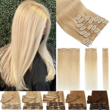8 Piece Clip In HUman Hair Extensions 100 Real Remy Russian Blonde Hairpiece US