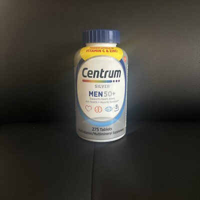 Centrum Silver Men 50+ Multivitamin 275 Tablet Non-GMO Gluten Free Senior Health