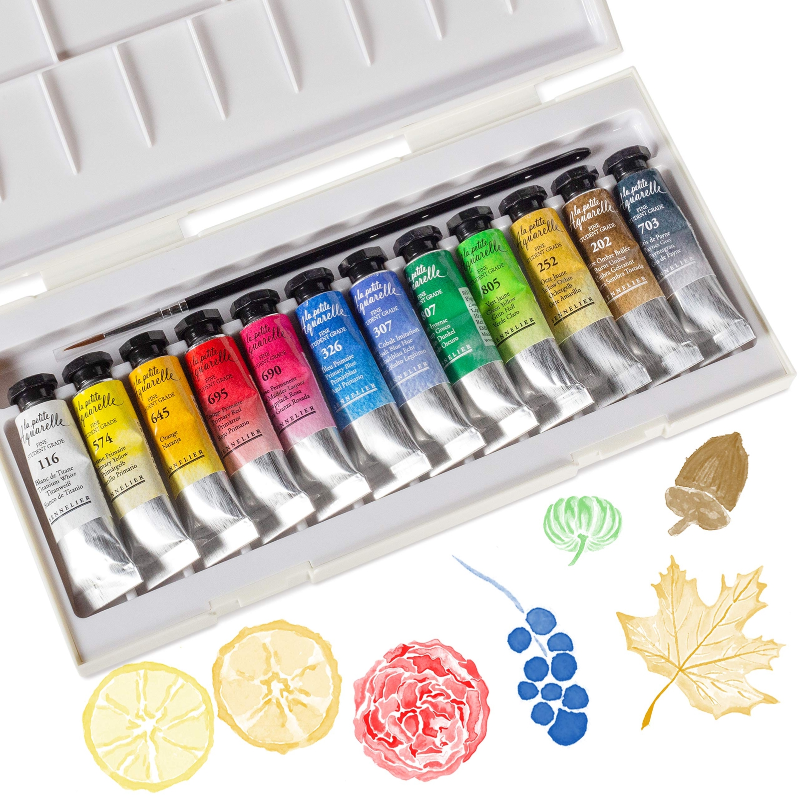 Sennelier Aquarelle Watercolor Set 0.33 Fl Oz Pack of 12 Multicolor