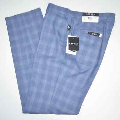 NWT RALPH LAUREN Stretch Wool Classic Fit UltraFlex Plaid Dress Pants 42 x 32