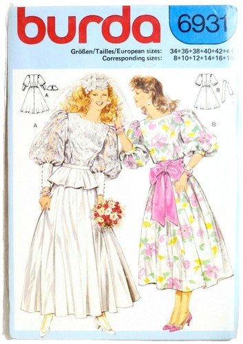 1980 Bride Bridesmaid Formal Dress Pattern Sz 14 Vintage Wedding Empire  Waist | eBay
