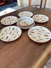 6 Stangl Amber Glo Bread Dessert Plates 6" & 1 - 5.5” Fruit Bowl