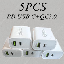 USB C Fast Charging Cube Dual Port USB A &Type C PD Plug For iPhone 16 15 14 Lot