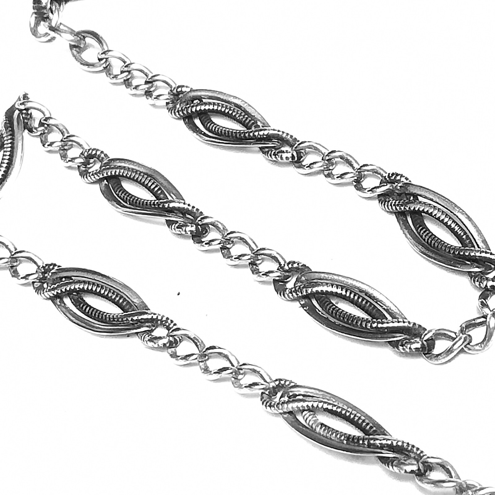 ANTIQUE 19c SOLID Silver POCKET WATCH  CHAIN - image 1