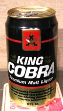 1980s BOTTOM OPEN KING COBRA  MALT LIQUOR PULL TAB BEER CAN ANHEUSER BUSCH EMPTY