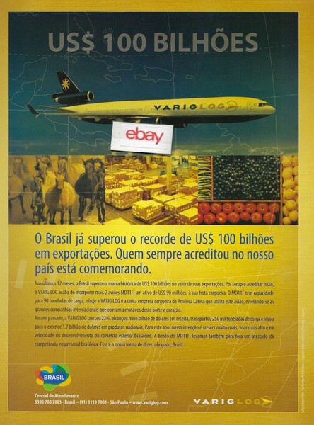 VARIG BRAZILIAN AIRLINES 2005 VARIG LOG MD-11 SERVICIO DE CARGA AÉREA ANUNCIO SAO PAULO