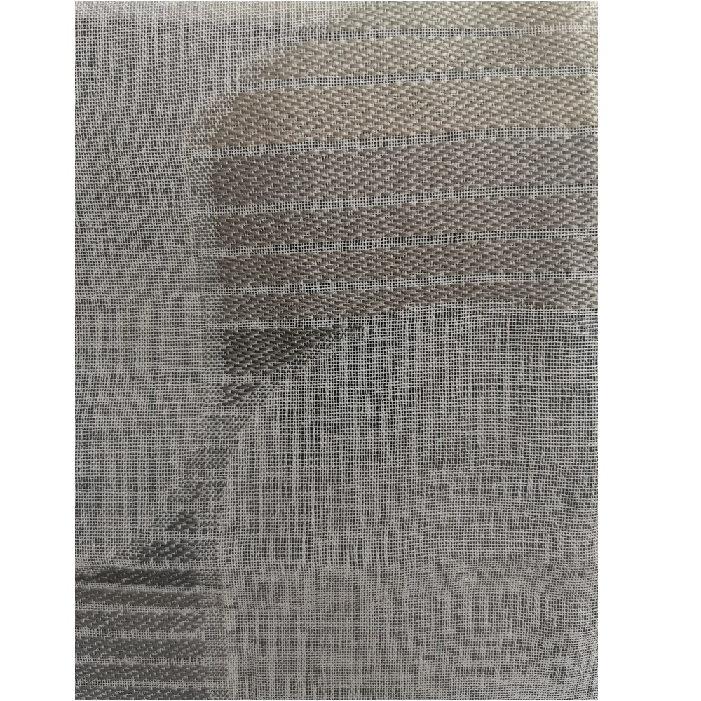 Voilage jacquard gris 140x240 à œillets prêt à poser pour salon - 4