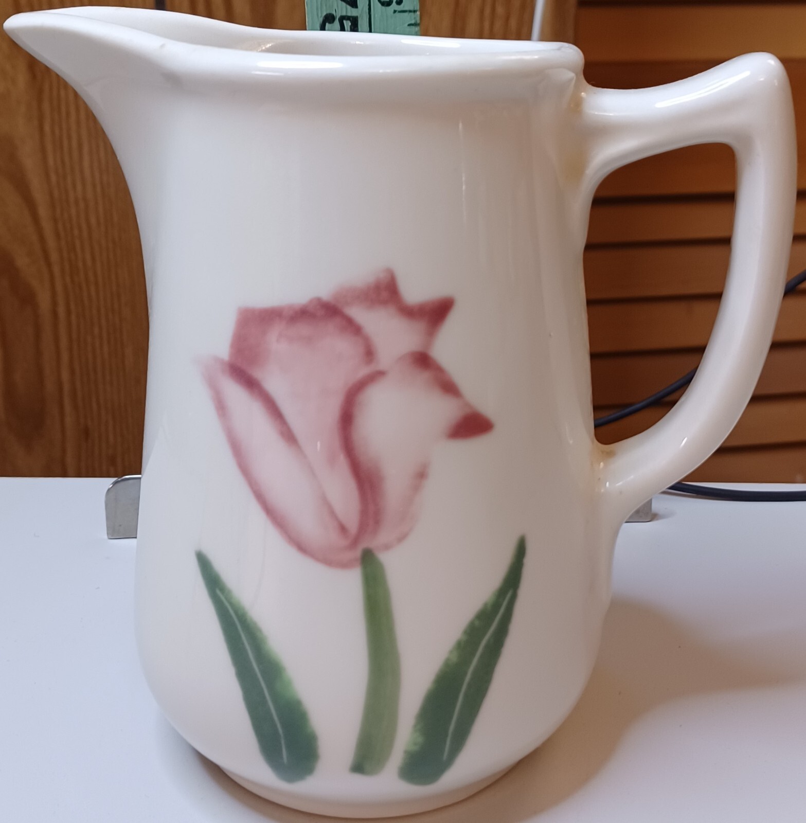 HARTSTONE POTTERY LARGE PITCHER CREAMER USA STONEWARE Romance Pink Tulip Flower eBay