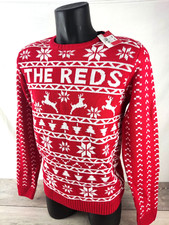 FANWEAR Team Christmas Jumper Men's YOU REDS Size MEDIUM Red Xmas Knitted