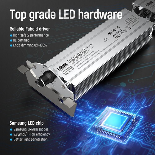 Phlizon FC8000 Grow Light Bar Full Spectrum Samsungled Commercial Grow Lamp 800W - Picture 11 of 12