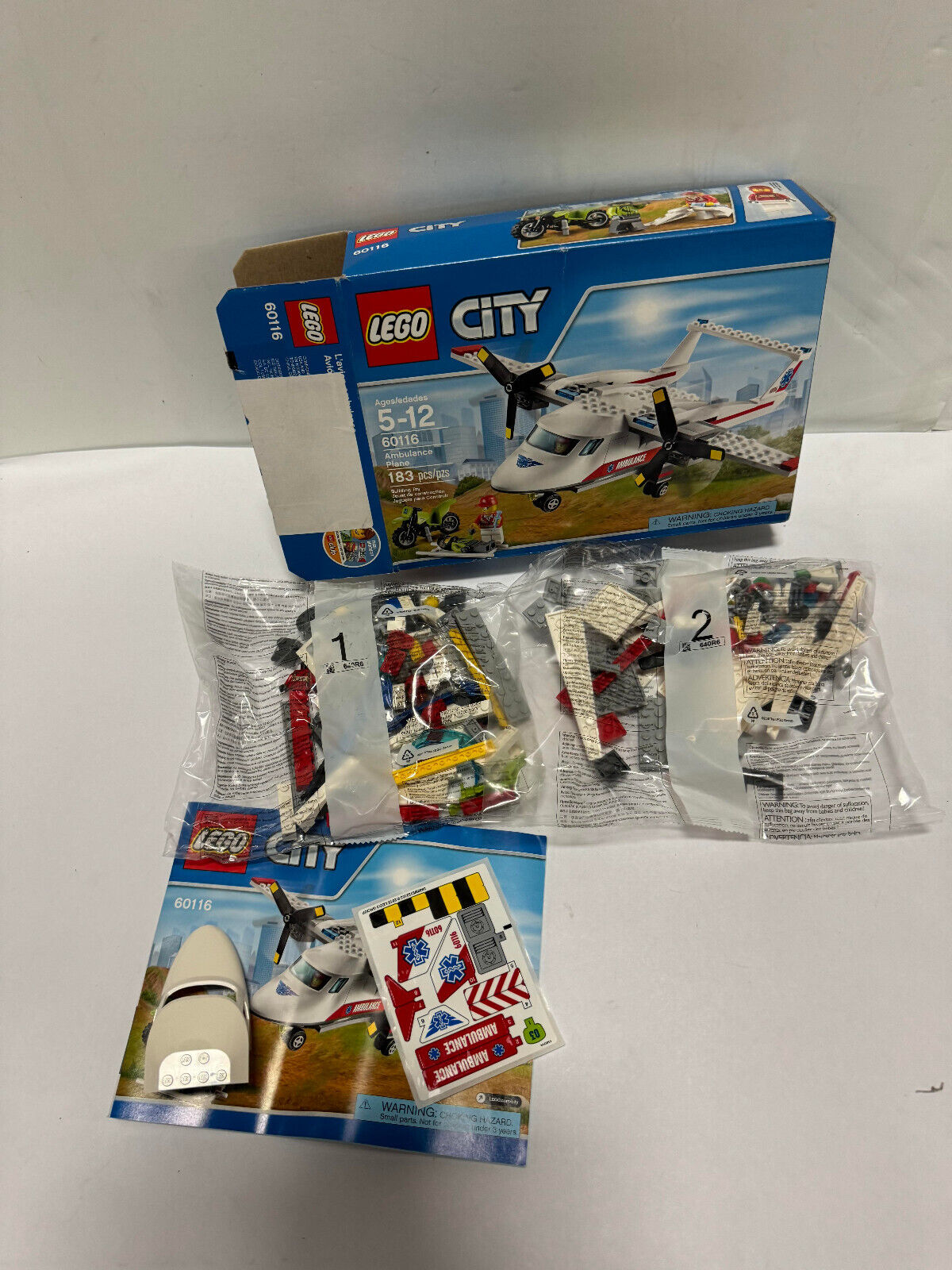 New LEGO 60116 CITY Ambulance Plane 183pcs New Opened Box Bags Sealed